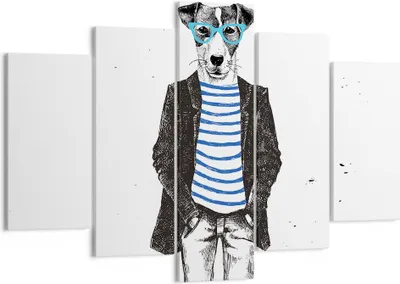 Produktbild von Bild auf Leinwand - Leinwandbild - Hund Abstraktion - 150x100cm - Wand Bild - Wanddeko - Leinwanddruck - Bilder - Kunstdruck - Wanddekoration - Leinwand bilder - Wandkunst - EA150x100-3848