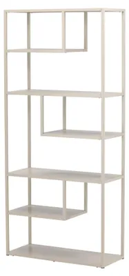 Productafbeelding van Staal wandkast 6 planken beige.