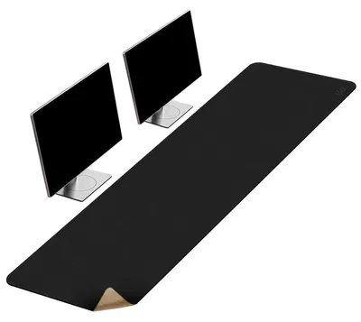 Produktbild von Schreibtischunterlage & Kork 140 x 40 cm Schwarz in Lederoptik