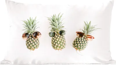 Produktbild von MuchoWow® Zierkissen Sofakissen Wohnzimmer Dekokissen 50x30 cm Ananas - Tropisch - Sonnenbrille - Wohnzimmerdekoration - Polster mit Photo