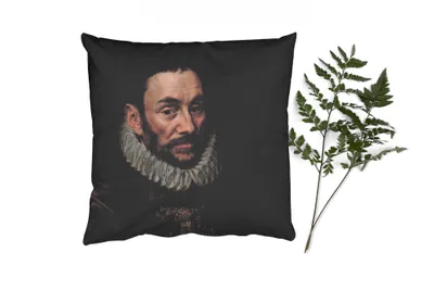 Produktbild von MuchoWow® Zierkissen Sofakissen Wohnzimmer Dekokissen 40x40 cm Wilhelm von Oranien - Gemälde - Alte Meister - Kunst - Foto Kissen - Schlafzimmer Dekoration