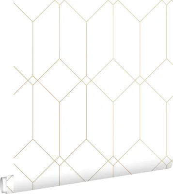 Obrázek produktu pro ESTAhome tapeta Art Decó vzor bílá a zlatá 53 cm x 10,05 m