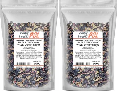 Zdjęcie produktu dla HERBATA OWOCOWA NAPAR Jabłko Mięta 200g Naturalna suszona herbatka Kol-Pol
