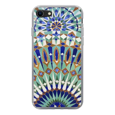 Produktbild von MuchoWow® Handyhülle Schutzhülle Hülle für iPhone SE 2020 Eine marokkanische Mosaikwand mit verschiedenen Formen Silikon Softcase Handy Hülle - Kartenbesitzer