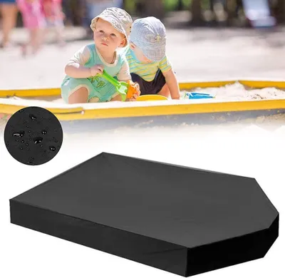 Produktbild von Sandkasten Abdeckung Sechseckig Wasserdicht Staubdicht UV Schutz Oxford Gewebeplane mit Kordelzug 160x113x22CM Sonnenschutz Staubschutz Spielzeug Schutz Garten Regen Tag im Freien