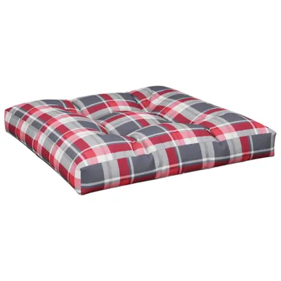 Image de vidaXL Coussin palette à carreaux rouges 80x80x12 cm tissu