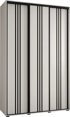 Produktbild von MEBLE KRYSPOL Davos 6 Schrank, drei Türen - 235,2x150x45 cm - Weiß Weiß Schwarz
