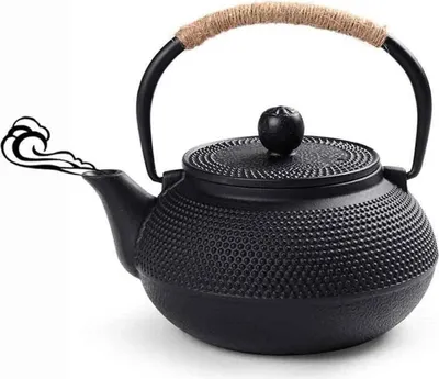 Obrázek produktu pro Webao litinová konvice na čaj v japonském stylu s nerezovým sítkem černá 600 ml