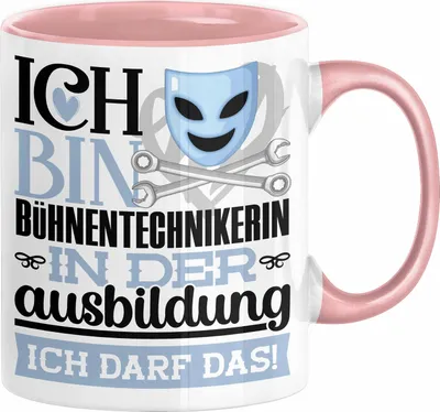 Produktbild von Bühnentechnikerin Ausbildung Start Geschenk Tasse Ich Bin Bühnentechnikerin In Der Ausbildung Ich Darf Das Kaffee-Becher Geschenkidee (Rosa)
