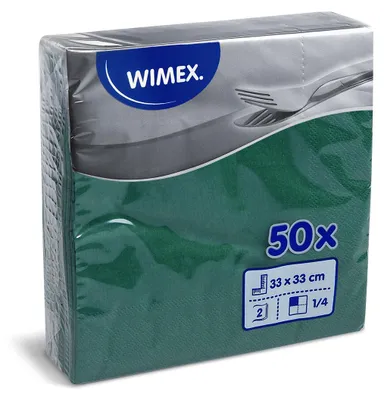 Obrázok produktu pre Servítky 33x33/50ks 2ks tmavozelené