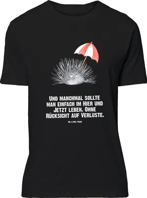 Produktbild von Mr. & Mrs. Panda T-Shirt Seeigel - Schwarz - Geschenk, Shirt, Selbstliebe, Lustiges, Meer, Achtsamkeit, Tshirt, mit Spruch, Lebe, Leben, Selbstakzeptanz, Oversize