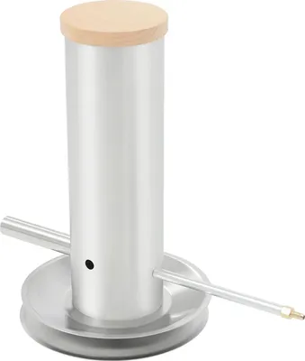 Image de Générateur électrique de fumée à froid pour barbecue - Fumoir à froid avec couvercle et pompe à air - Acier inoxydable 3,5 l/min - Ø 34,5 x 30 cm - Argent