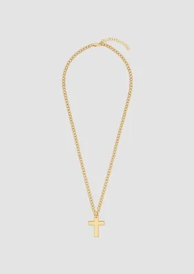 Produktbild von S.Oliver Herren Kette Edelstahl Kreuz vergoldet SOJ-0003-N-55