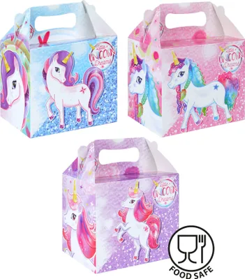 Produktbild von Einhorn-Lunchboxen (3 verschiedene Designs), 12 Stück, Behälter