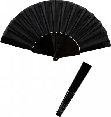 Produktbild von Schwarzer Handfächer aus Stoff als Burlesque Kostümzubehör