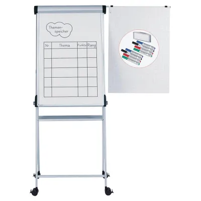 Image de MAUL Flipchart MAULpro 60 x 77 x 200 cm mobile réglable en hauteur argenté