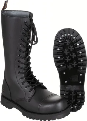 Produktbild von PureTrash Stiefel, 14-Loch, "Pure Trash", schwarz, Stahlkappe, Schrauben