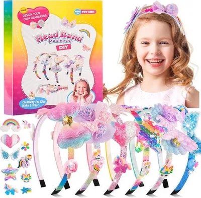 Produktbild von Famanu Haarbanden Set für Mädchen - 49 kreative Bastelaccessoires