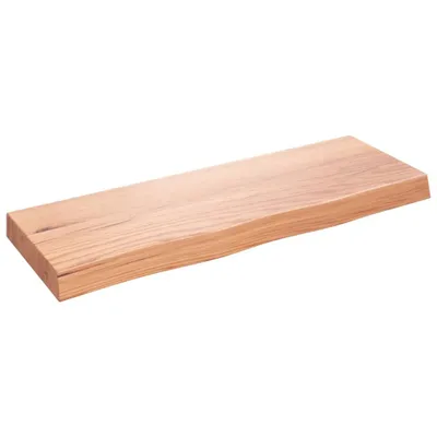 Obrázok produktu pre vidaXL Nástenná polica svetlohnedá 80x30x(2-6) cm masívne drevo dub ošetrené