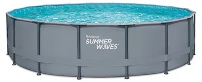 Produktbild von Summer Waves Elite Frame Pool Aufstellpool rund Komplettset Grau Ø 549x132 cm