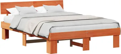Productafbeelding van vidaXL Bedframe, wassenbruin, 150 x 200 cm, massief dennenhout