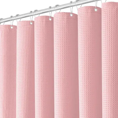 Produktbild von Duschvorhang, Waffelmuster, 180x200 cm - Anti-Schimmel, strapazierfähiges, wasserdichtes Gewebe, Duschvorhang mit 12 Haken