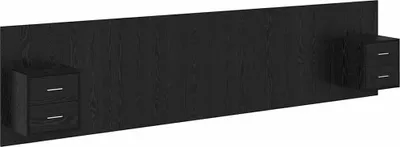 Image de vidaXL Tête de lit avec armoire 3 pcs noir imitation chêne bois composite