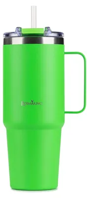 Thermosbecher 870 ml Edelstahl Isolierbecher mit Strohhalm kalt 11h warm 7h