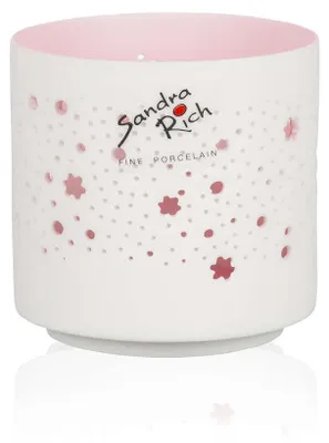 Produktbild von SANDRA RICH, Teelichthalter "ORIENT" 7cm. matt-weiß. Innen Rosa
