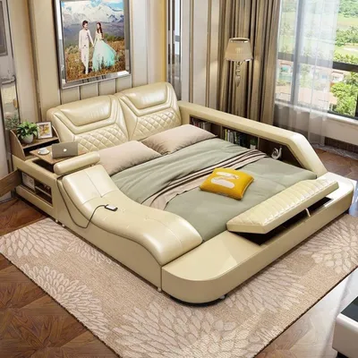 Produktbild von Bett Multifunktion Regal Schrank usb Doppel Betten Ladestation180x200 Schränke