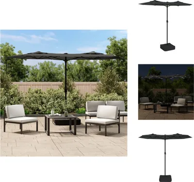 Produktbild von vidaXL Doppelsonnenschirm mit LEDs Anthrazit 316x240 cm -  Sonnenschirme & Sonnenschutze