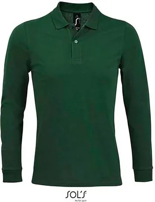 Produktbild von SOLs 02087 | Herren Long-Sleeve Piqué Polo Shirt Perfect - Farbe: Bottle Green - Größe: 4XL