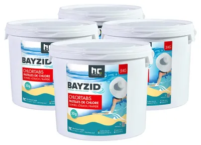 Produktbild von 4x5 kg BAYZID® Chlortabs 20g schnell lösliche Reinigungstabs für sauberes Badewasser