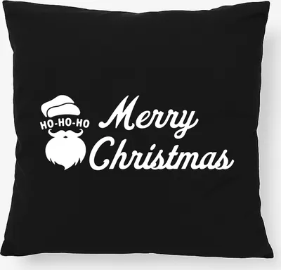 Produktbild von Huuraa Kissen Ho Ho Ho Santa Merry Christmas 40x40cm mit Füllung Black Baumwolle Dekokissen Geschenkidee