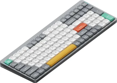 Produktbild von Nuphy Air96 v2 Kabellose Mechanische Tastatur QMK/VIA, QWERTY US, Low Profile, Bluetooth / 2.4GHz - Lunar Gray Brown Switch