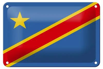 Produktbild von Blechschild Flagge DR Kongo 18x12cm Flag democratic Congo