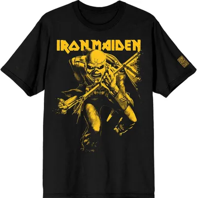 Productafbeelding van Iron Maiden - "50 Trooper" T-shirt voor heren/dames, uni model, RO13912 (maat L) (zwart/geel)