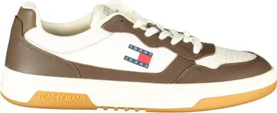 Produktbild von Weißer Herrensportschuh mit braunen Details und herausnehmbarem Fußbett