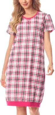 Image de Chemise de nuit pour femme Merry Style MS10-184 (rose à carreaux, taille S)