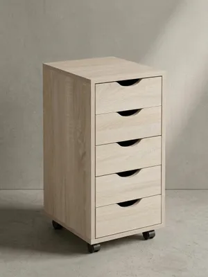 Produktbild von Rollcontainer, 5 Schubladen, "Mdf"-Holz, Büro/Wohnzimmer - Stilvoller Stauraum. 38x33x64 cm | Kadima Design