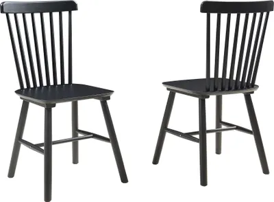 Produktbild von Esszimmerstuhl ‘Karmoy' 2er Set Küchenstühle 89 x 46 x 52 cm Holz Schwarz