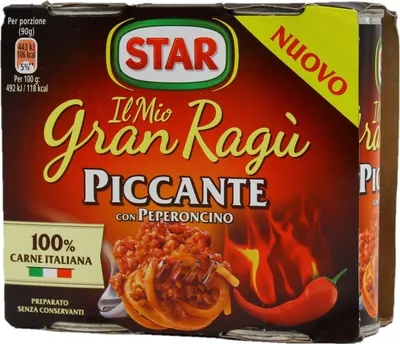 Produktbild von Star Gran Ragú Piccante con Peperoncino 2 x 180g