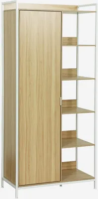 Produktbild von sweeek - Ankleidemodul mit 1 Kleiderstange, 6 Regalen und 1 Tür - Weiß