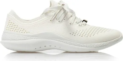 A white Crocs Lite Ride 360 Pacer W sneaker is shown from the side on a white background.