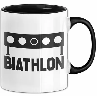 Produktbild von Biathlon Tasse Geschenk Wintersport Geschenke Biathlon Langläufer (Schwarz)