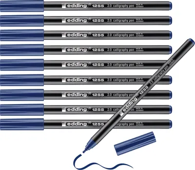 Image de Stylo fibre Edding 'Calligraphy Pen 1255 2.0', bleu (10 pièces)
