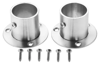 2er-Set Kleiderstangenhalter Edelstahl 32 mm