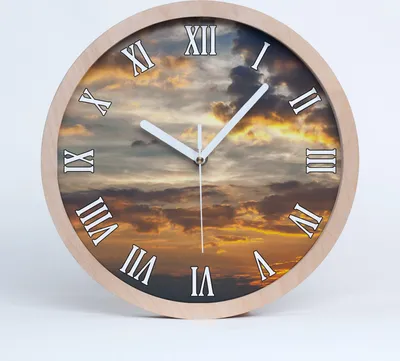 Produktbild von Holzuhr 20fi cm wanduhr - weiße Spitzen - Sonnenuntergang