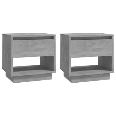 Produktbild von Eleganten-Stil Nachttisch, 2er Set, Beistelltisch,Modernes Design, Betongrau 45x34x44 cm Holzwerkstoff - Nachttische & -schränke - Möbel26