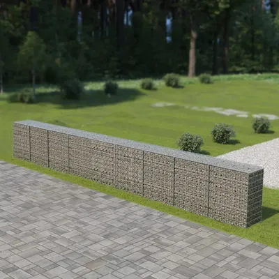 Produktbild von Maison Exclusive - Gabionenwand mit Abdeckung Verzinkter Stahl 900×50×100 cm